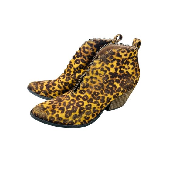Coconuts By Matisse Adalyn Leopard Print Ankle Boots 8M Mobwife Coastal Cowgirl - Picture 3 of 12